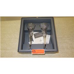 New Waterford Cut Crystal Champagne Flutes - Pair (with original box)