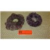 Image 1 : Qty 2 Amethyst Geode Rock / Gem Cluster Candle Holders