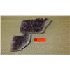 Image 1 : Qty 2 Amethyst Geode Rock / Gem Clusters (Approx. 9" & 5")