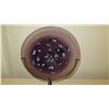 Image 2 : Amethyst Blown Glass w/ Blue Accents (w/Iron Display Stand) - 24" h, 18" dia