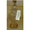 Image 3 : Pair: Waterford Cut Crystal Urn Lamps w/Shades & Seahorse Finials 21.5" H