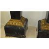 Image 9 : Pair: Tall Black Marble Column Pedestals w/Gilt Relief - Approx. 43" Tall