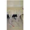 Image 1 : Pair: Modern Spiraled Clear Lucite Pedestals - Approx. 36" H (12X12 Top Surface)