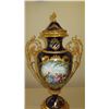 Image 3 : Pair: Large Sevres Style Cobalt Blue Porcelain French Urns w/ Gilt Relief - approx. 39" H