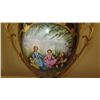 Image 4 : Pair: Large Sevres Style Cobalt Blue Porcelain French Urns w/ Gilt Relief - approx. 39" H