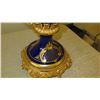 Image 8 : Pair: Large Sevres Style Cobalt Blue Porcelain French Urns w/ Gilt Relief - approx. 39" H