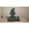 Image 1 : Vintage Ornate Carved Dragon Boat w/ Masts & Carved Wood Base 25X25"H, 5" W