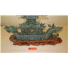 Image 3 : Vintage Ornate Carved Dragon Boat w/ Masts & Carved Wood Base 25X25"H, 5" W