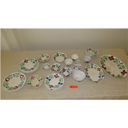 Vintage Lokelani Garland China Set - Staffordshire England (Varying Conditions)