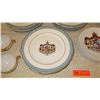 Image 2 : Hawaii Crest Scallop-Edged, Gold Enameled Porcelain Dinner Plates (qty 17), salad plates (qty 4), ma