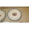 Image 4 : Hawaii Crest Scallop-Edged, Gold Enameled Porcelain Dinner Plates (qty 17), salad plates (qty 4), ma