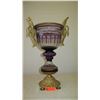 Image 2 : Large Ornate Amethyst Italian Goblet Vase w/Gilt Embellishments (approx. 23" H)