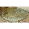 Image 3 : Lalique Style Round Glass Dining Room Table w/Lucite Base & 4 Chairs (5ft dia.)