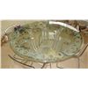 Image 9 : Lalique Style Round Glass Dining Room Table w/Lucite Base & 4 Chairs (5ft dia.)