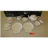 Image 3 : New Belleek Fine China "Neptune" Plates, Teapot, Demitasse Cups, Saucers, Sugar Bowls, Creamers