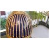 Image 17 : Collossal Neoclassical Glazed Cobalt Blue Faberge Style Egg w/Gilt Overlay & Gilded Base (37" H)