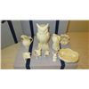 Image 2 : Belleek 9-Piece Fine Porcelain Figurines: Owl, Dog, Pigs, Pitcher, etc.