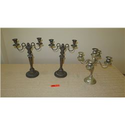 Qty 3 Vintage Candelabra