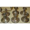 Image 14 : Large Lots: Misc. Silver-Plated Candle Holders, Bowls, Vase, Tray, Salt/Pepper Shakers, Flatware