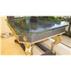 Image 14 : French Empire Style Table w/ Gilt Ornamentation and Solid Stone Top - Approx. 69" L, 43" W