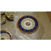 Image 7 : Fine China Set: Cobalt Blue w/Gilt Border - Plates, Bowls, Cups, Servers