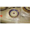Image 8 : Fine China Set: Cobalt Blue w/Gilt Border - Plates, Bowls, Cups, Servers