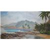 Image 3 : Framed Canvas Painting: Island Seascape -Lanikuhonua ? by Margaret S. McMillan 42X30