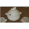 Image 2 : Himark White Ceramic Set, Fish/Shell Motif - Server and 4 Bowls