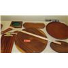 Image 10 : 9 Pieces Solid Wood Trays, Round Platters, Clipboard, etc. - Koa and Other Wood