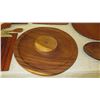 Image 12 : 9 Pieces Solid Wood Trays, Round Platters, Clipboard, etc. - Koa and Other Wood