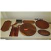 Image 1 : 9 Pieces Solid Wood Trays, Round Platters, Clipboard, etc. - Koa and Other Wood