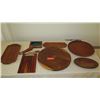 Image 2 : 9 Pieces Solid Wood Trays, Round Platters, Clipboard, etc. - Koa and Other Wood