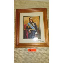 Framed Print: King David Kalakaua Portrait - Signed (Eric Caldwell) 14X17