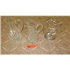 Image 1 : Qty 3 Misc. Glass and Cut Crystal Pitchers