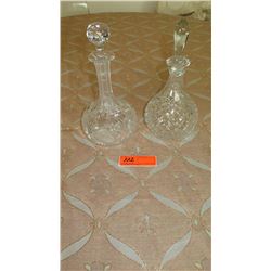 Qty 2 Cut Crystal Decanters