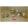 Image 2 : Qty 9 Misc. Enameled and Embellished Eggs - Various Sizes & Materials