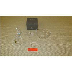 Qty 5 New Misc. Waterford Cut Crystal Perfume Bottles, Heart Ring Holder, Heart Tray