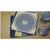 Image 2 : Blue/Lilac Wedgwood English China: "Diamond Head" Plate, Vases, Salt/Pepper Shakers