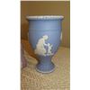 Image 8 : Blue/Lilac Wedgwood English China: "Diamond Head" Plate, Vases, Salt/Pepper Shakers