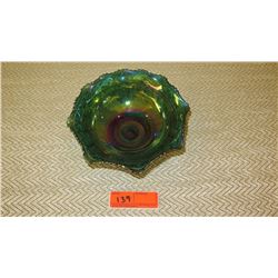 Scallop-Edged Carnival Glass Bowl - Approx. 8" dia.