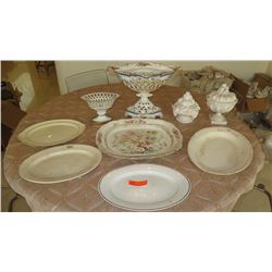 Qty 9 Misc. Ceramic Compote/Fruit Bowls, Antique Serving Trays