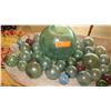 Image 2 : Huge Lot of Glass Ball Fishing Floats - Various Sizes/Colors - Does not include board