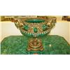 Image 1 : Large Glazed Porcelain Neoclassical Chalice w/Ornate Brass (Bronze?) Ornamentation 28X21X23