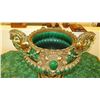 Image 2 : Large Glazed Porcelain Neoclassical Chalice w/Ornate Brass (Bronze?) Ornamentation 28X21X23