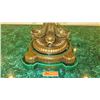 Image 4 : Large Glazed Porcelain Neoclassical Chalice w/Ornate Brass (Bronze?) Ornamentation 28X21X23