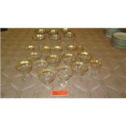 21-Piece Matching Gilt-Band Glass Stemware