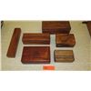 Image 1 : Qty 6 Misc. Lidded Rectangular Wooden Boxes - Various Wood
