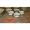 Image 3 : Jay Pouyat Limoges French China Set w/Gilt Edging - Dinner Plates, Bowls, Salad Plate, Saucers, Cups