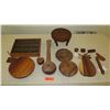 Image 1 : 14 Pieces Wooden Stringed Instrument, Shadow Box, Stool, Miniature Boxes, etc.