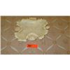 Image 1 : Antique Carved Alabaster Tray - Floral Motif Approx. 12X9